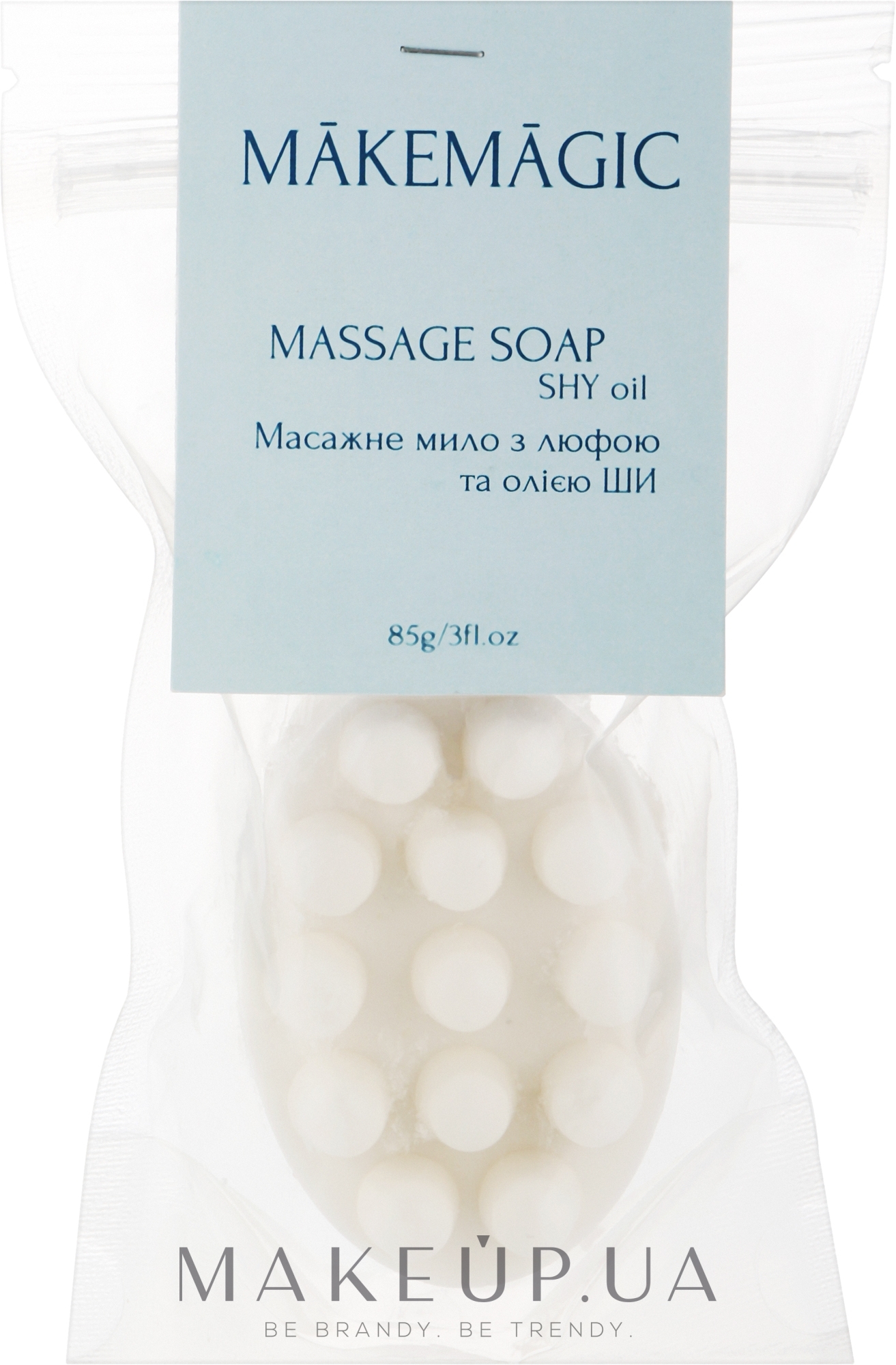 Массажное мыло с люфой и маслом Ши "Кокос" - Makemagic Massage Soap — фото 85g