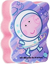 Мочалка банна дитяча "Свинка Пеппа", Пеппа-космонавт, рожева - Suavipiel Peppa Pig Bath Sponge — фото N1
