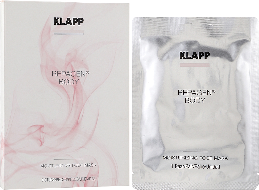 Увлажняющая маска для ступней ног - Klapp Repagen Body Moisturizing Foot Mask (пробник) — фото N4