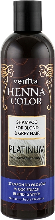 УЦІНКА Шампунь для освітленого й сивого волосся - Venita Henna Color Platinum Shampoo * — фото N2