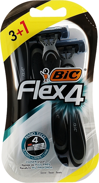 Мужской станок "Flex 4", 3+1 шт - Bic — фото N1