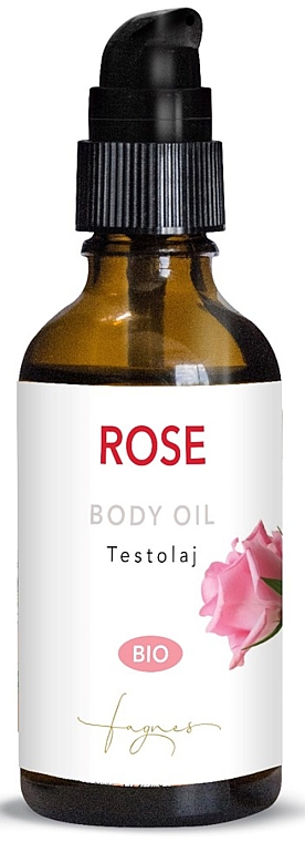 Органічна трояндова олія для тіла з ефірною олією дамаської троянди - Fagnes Aromatherapy Bio Rose Body Oil — фото N1