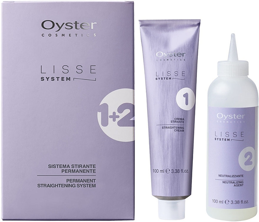 Система перманентного выпрямления волос - Oyster Cosmetics Lisse System (cr/100ml + neutr/100ml + glv/1pcs) — фото N1