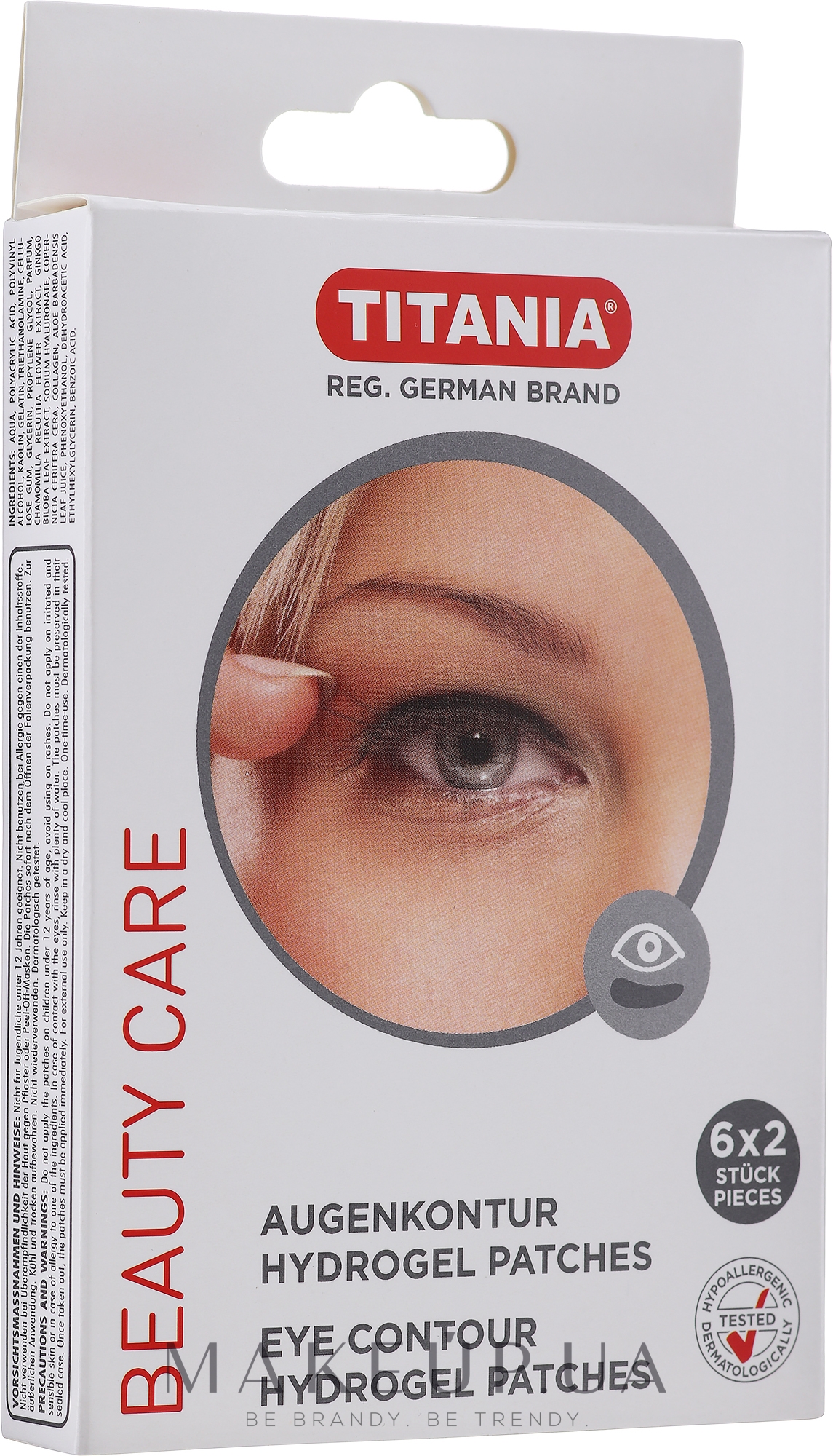 Контурные накладки для глаз гидрогелевые - Titania — фото 6x2шт