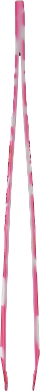 Пинцет косметический профессиональный скошенный P-23, розовый с белыми цветами - Beauty LUXURY — фото N2