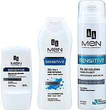 Набір - AA Men Sensitive (shav/gel/200ml + ash/balm/100ml + sh/gel/400ml) — фото N2