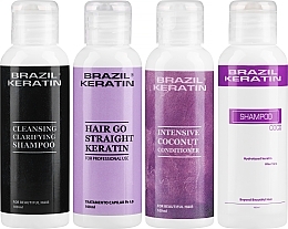 Набор - Brazil Keratin Hair Go Straight (h/shm/2x100ml + h/cond/100ml + h/cr/100ml) — фото N1