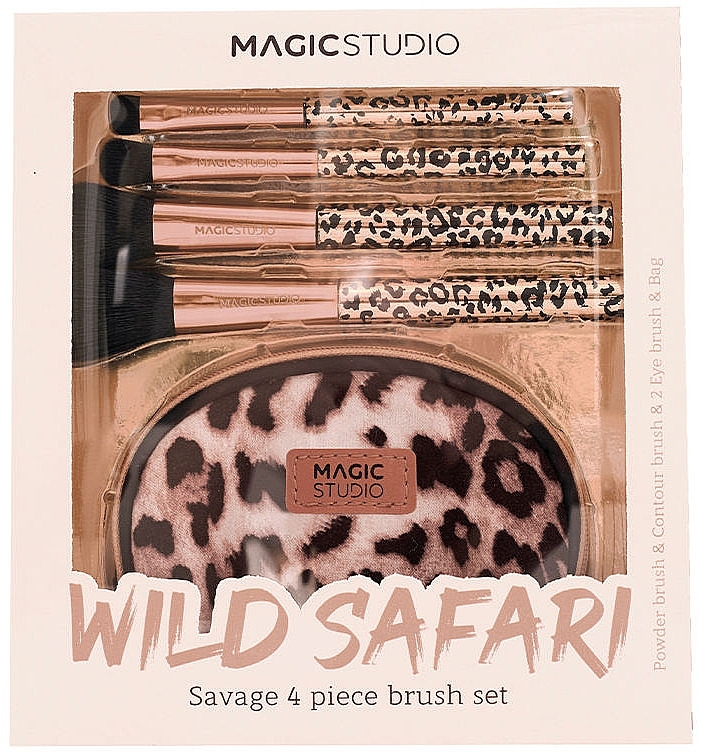 Набір пензлів для макіяжу, 4 шт. - Magic Studio Wild Safari Savage Brush Set — фото N1