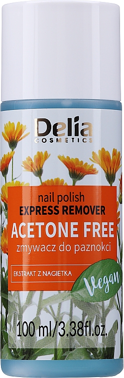 Жидкость для снятия лака с натуральных и искусственных ногтей - Delia Acetone Free Nail Polish Remover for Natural and Artificial Nails — фото N1