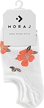 Парфумерія, косметика Жіночі бавовняні шкарпетки з квітами, білі - Moraj