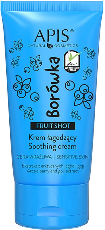 Крем для обличчя з фруктовим ароматом ягід та чорниці "Заспокійливий" - Apis Professional Fruit Shot Soothing Cream — фото N1