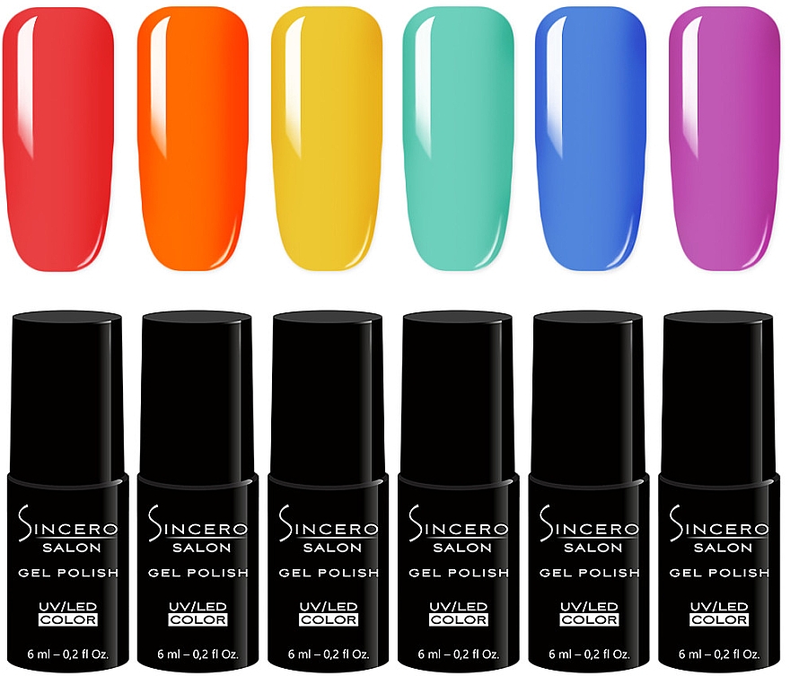 Набор гель-лаков для ногтей, 6 продуктов - Sincero Salon Summer Madness — фото N2