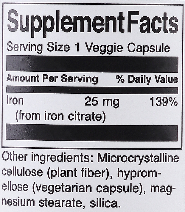 Харчова добавка "Цитрат заліза", 25 мг - Swanson Iron Citrate 25 mg — фото N3