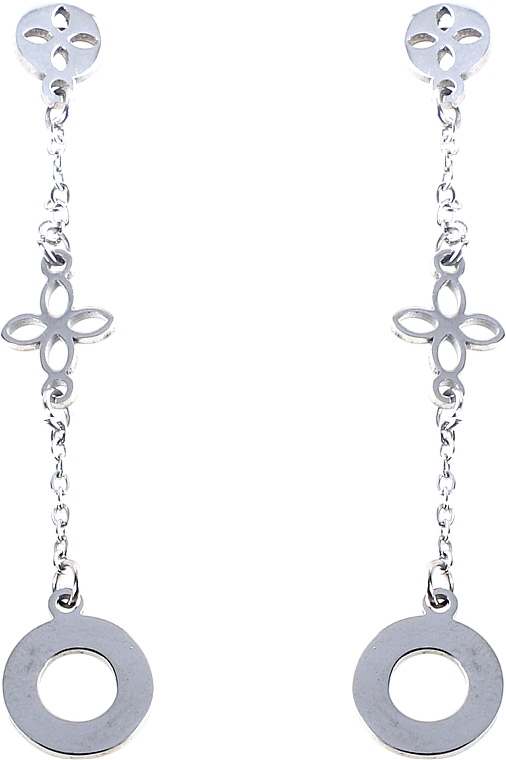Серьги женские, кольца на цепочке, серебристые - Lolita Accessories — фото N1