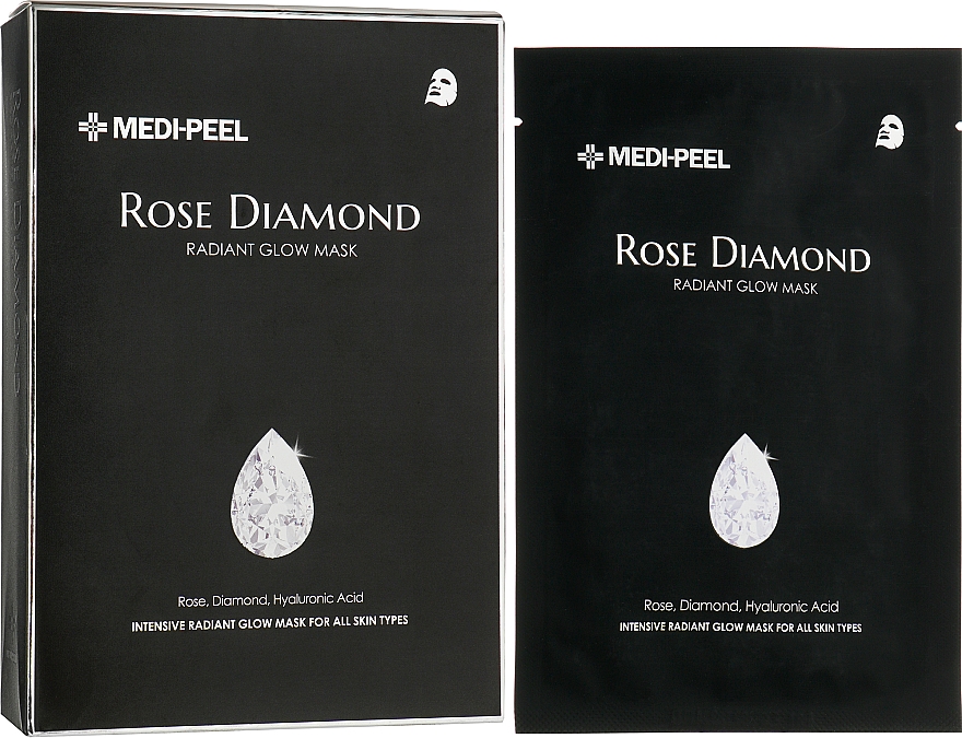 Тканинна маска з алмазною пудрою - Medi-Peel Rose Diamond Radiant Glow Mask — фото N3