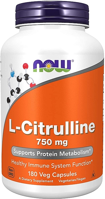 Харчова добавка "L-цитрулін", 750 мг - Now Foods L-Citrulline Veg Capsules — фото N2