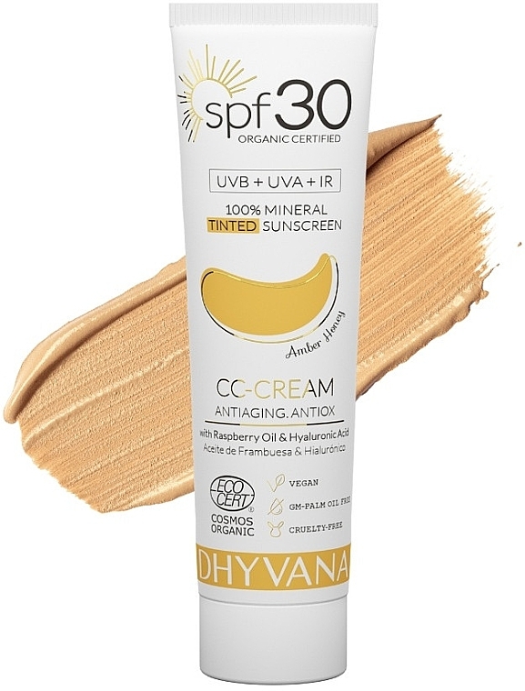 Солнцезащитный CC-крем SPF30 - Dhyvana Raspberrry Oil & Hyaluronic Acid CC-Cream — фото N3
