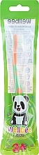 Духи, Парфюмерия, косметика Детская зубная щетка, мягкая, от 3 лет, оранжевая с зеленым - Wellbee Travel Toothbrush For Kids