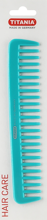 Расческа пластиковая 18.5 см, голубая - Titania — фото N1