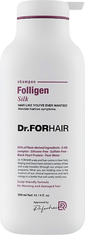 Шампунь для пошкодженого волосся - Dr.FORHAIR Folligen Silk Shampoo — фото N3
