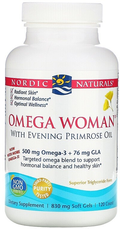 Пищевая добавка с маслом примулы вечерней для женщин "Омега-3" - Nordic Naturals Omega  — фото N1