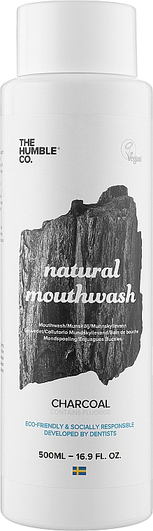 Ополаскиватель для полости рта "С древесным углем" - The Humble Co Mouthwash Charcoal — фото N1