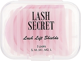 Валики для завивки ресниц (розовые), 5 пар (S,M,L,M1,M2) в коробочке - Lash Secret — фото N1