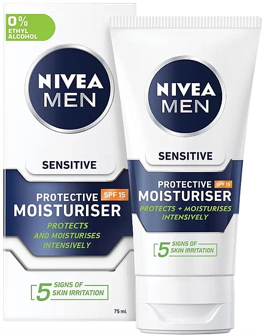 Защитный увлажняющий крем для чувствительной кожи SPF 15 - NIVEA MEN Sensitive Protective Moisturiser SPF 15 — фото N1