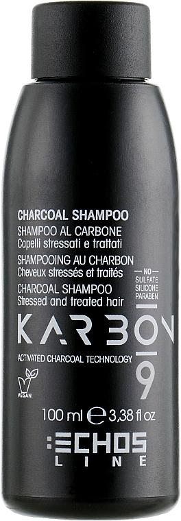 Шампунь з активованим вугіллям - Echosline 9 Charcoal Shampoo — фото N4