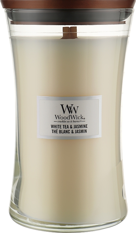 Ароматична свічка в склянці - WoodWick Hourglass Candle White Tea & Jasmine — фото N2