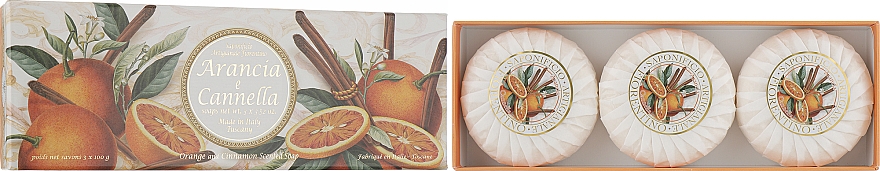 Набор натурального мыла "Апельсин и Корица" - Saponificio Artigianale Fiorentino Orange & Cinnamon — фото N1