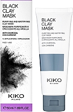 Очищувальна матувальна маска для обличчя з вугіллям і чорною глиною - Kiko Milano Black Clay Mask — фото N2
