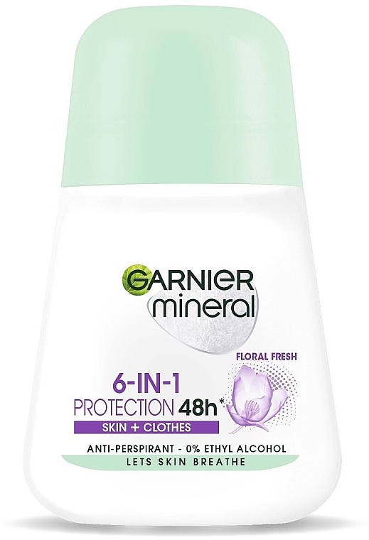 Дезодорант-ролик - Garnier Mineral Women Roll On Protection 6 Floral Fresh — фото N1