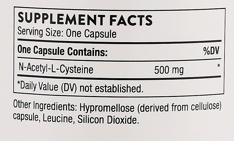 Дієтична добавка "Ацетилцистеїн", капсули - Thorne Research NAC N-Acetylcysteine — фото N3