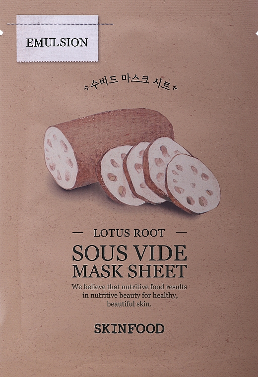 Маска тканинна з екстрактом кореня лотоса - Skinfood Lotus Root Sous Vide Mask Sheet — фото N1