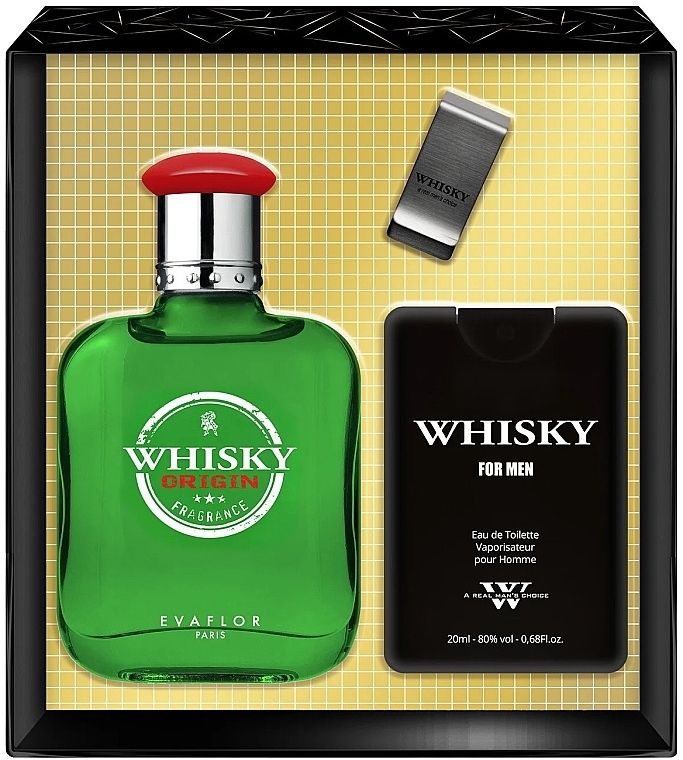 Evaflor Whisky Origin - Набір (edt/100ml + edt/20ml + money/clip) — фото N1