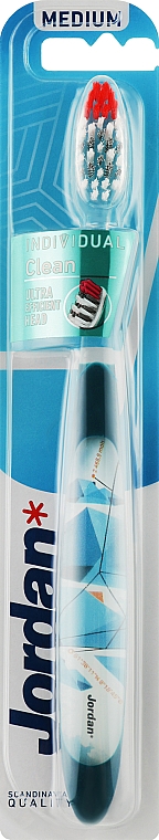 Зубна щітка середня Individual Clean, синьо-блакитна з малюнком - Jordan Individual Clean Medium — фото N1