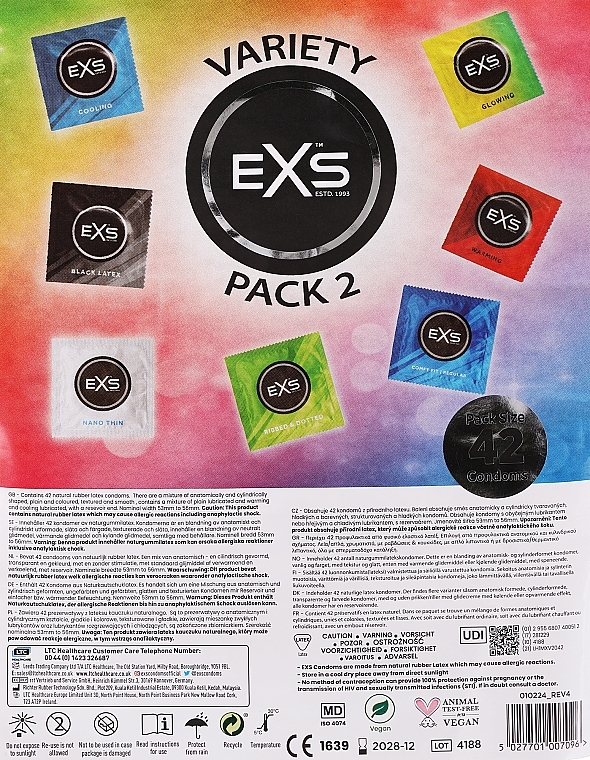 Презервативы, 42 шт. - EXS Condoms Mixed Variety Pack 2 — фото N1