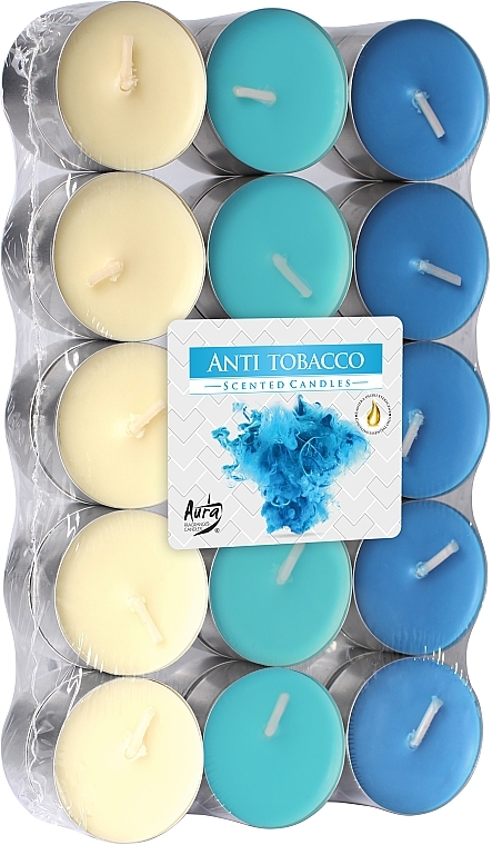 Чайные свечи "Антитабак", 30 шт. - Bispol Anti-Tobacco Scented Candles — фото N1