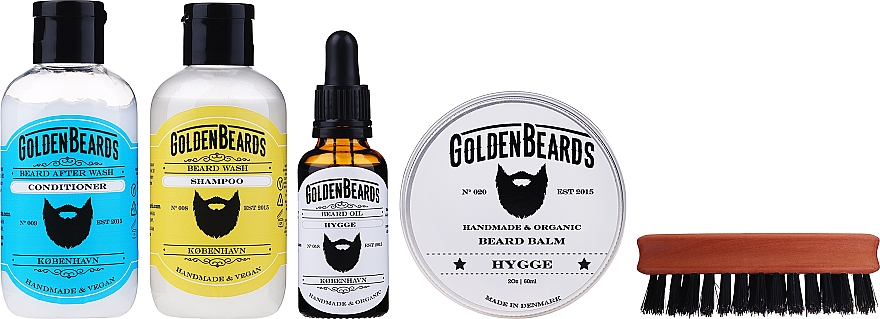 Набір - Golden Beards Starter Beard Kit Hygge (balm/60ml + oil/30ml + shm/100ml + cond/100ml + brush) — фото N2