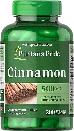 Харчова добавка "Кориця" - Puritan's Pride Cinnamon 500 mg — фото N1