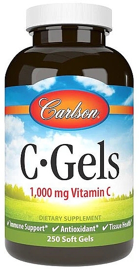 Витамин C, 1000мг - Carlson Labs C-Gels Vitamin C — фото N2