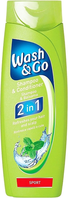 Шампунь 2 в 1 "Спорт" з ароматом ментолу - Wash & Go 2 in 1 Shampoo & Conditioner Sport — фото N1