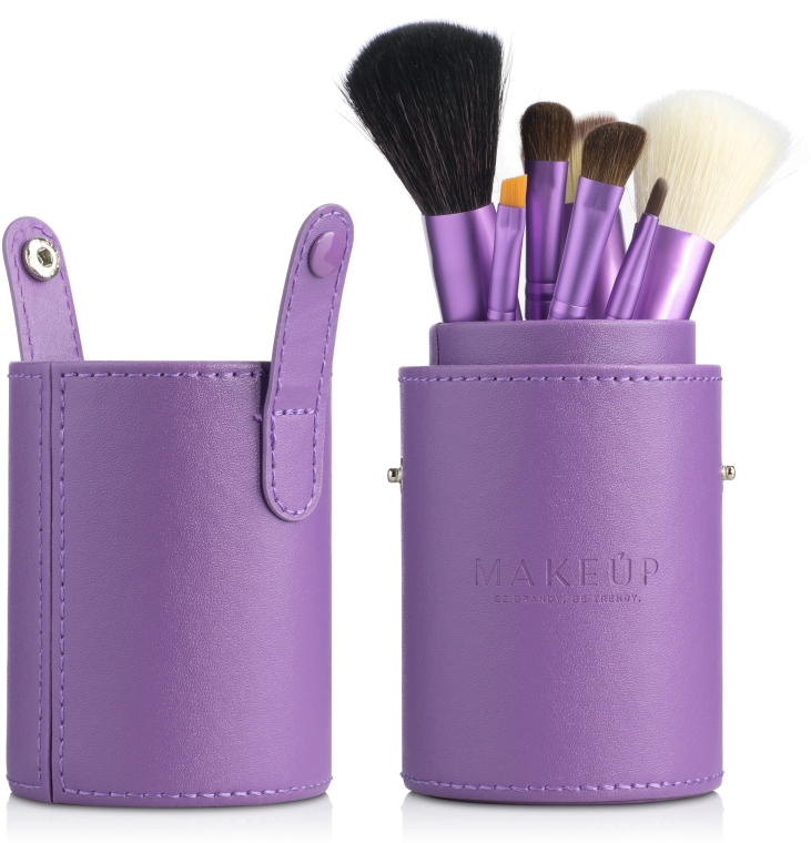 Набір пензлів для макіяжу, в тубусі, фіолетовий, 7 штук  - MAKEUP — фото N3
