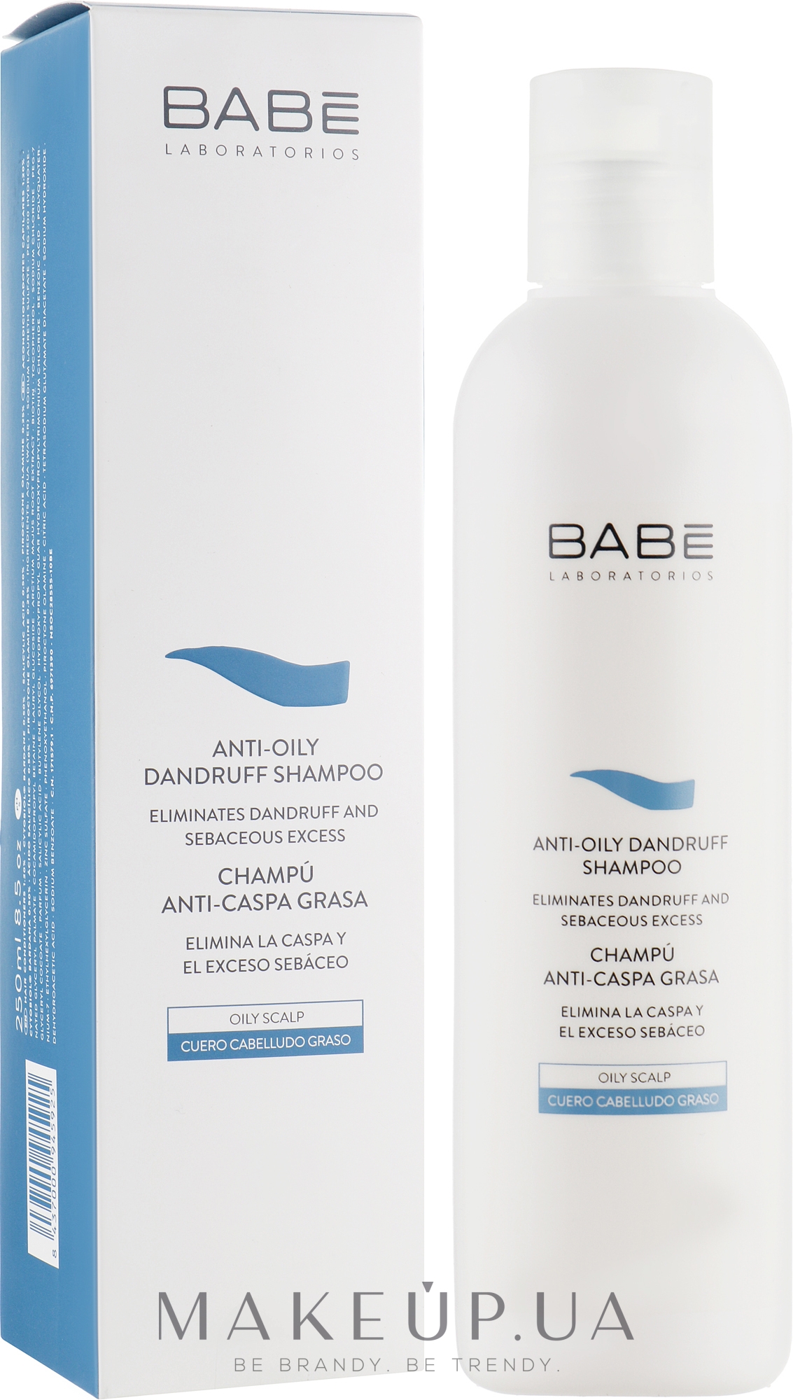 Шампунь проти лупи для жирної шкіри голови - Babe Laboratorios Anti-Oily Dandruff Shampoo — фото 250ml