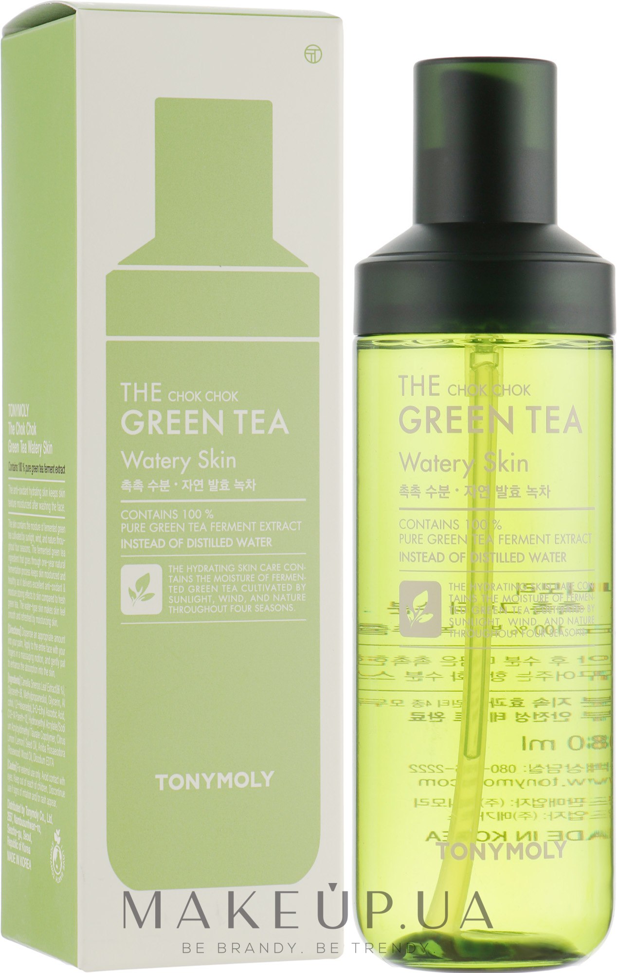 Увлажняющий тоник для лица с экстрактом зеленого чая - Tony Moly The Chok Chok Green Tea Watery Skin — фото 180ml