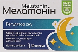 Духи, Парфюмерия, косметика Диетическая добавка "Мелатонин" 3 мг, капсулы - Baum Pharm