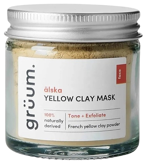 Маска для лица из желтой глины - Gruum Alska Yellow Clay Face Mask — фото N1