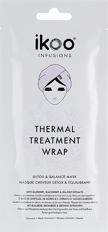 УЦІНКА Термальна шапка-маска "Детокс і баланс" - Ikoo Thermal Treatment Wrap * — фото N1