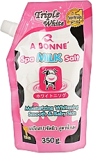 Скраб-сіль для тіла з молочними протеїнами, відбілювальний - A Bonne Spa Milk Salt Moisturizing Whitening Smooth & Baby Skin — фото N3
